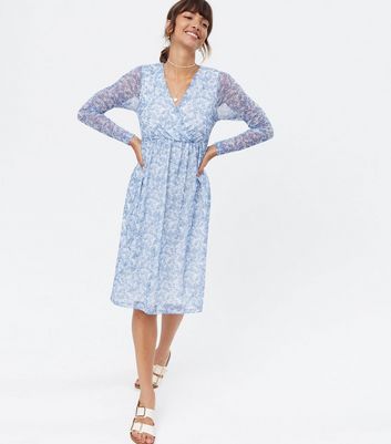 new look blue wrap dress