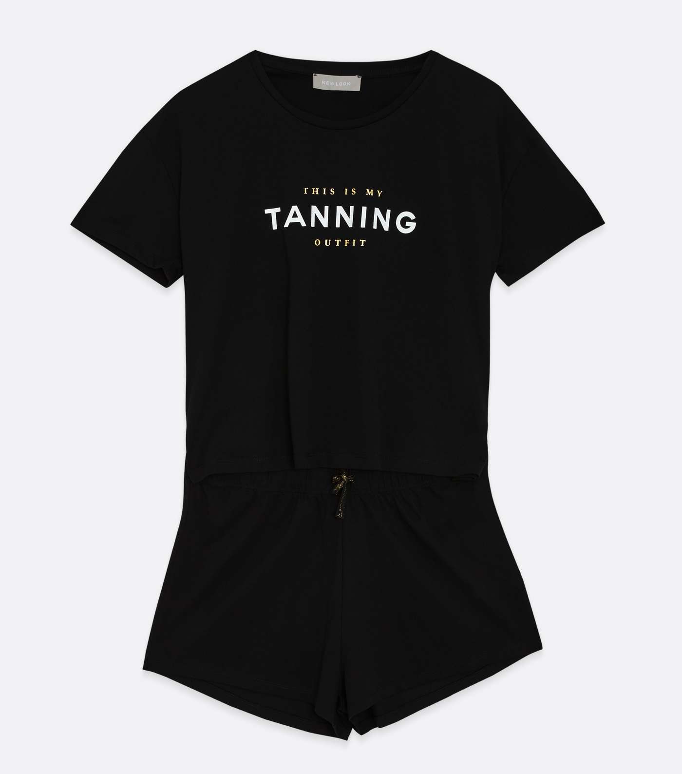 Black Tanning Logo Short Pyjama Set Image 5