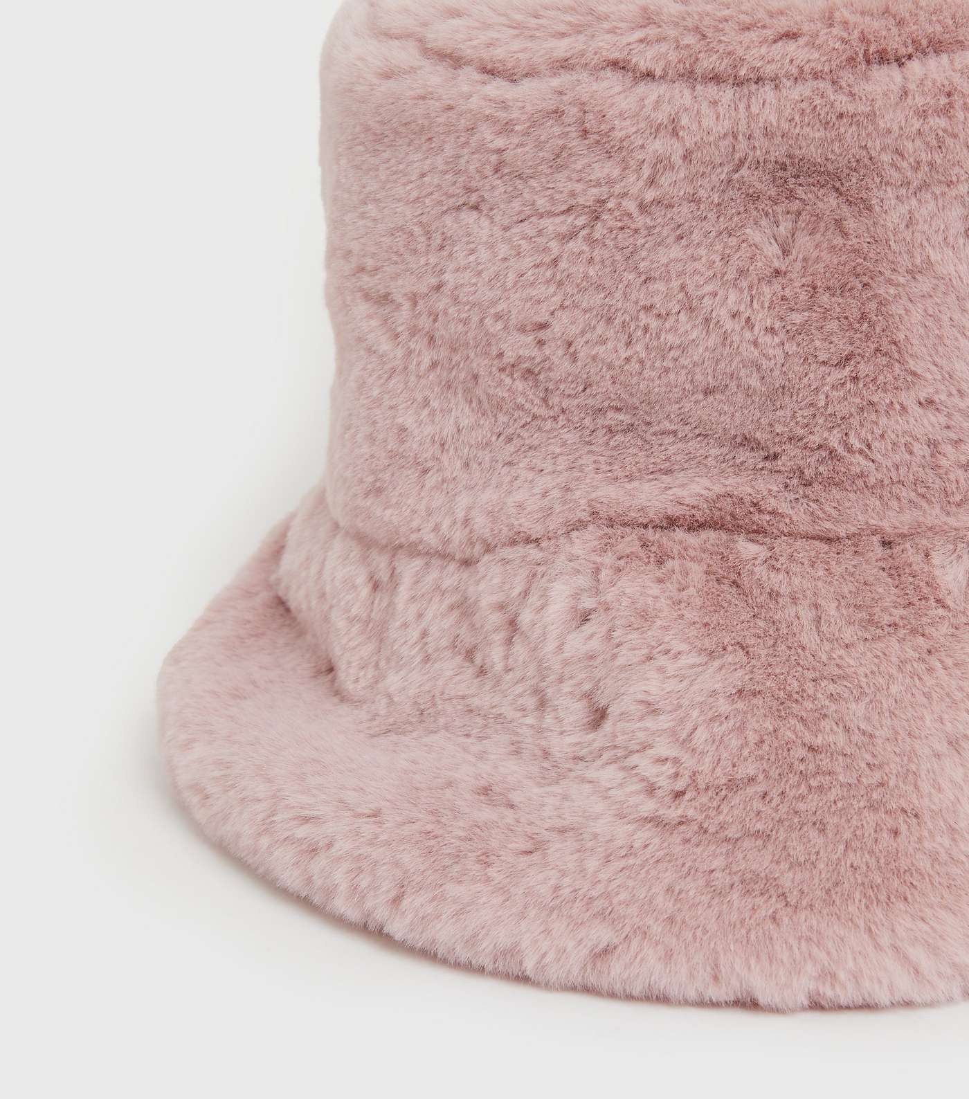 Pink Faux Fur Bucket Hat Image 3