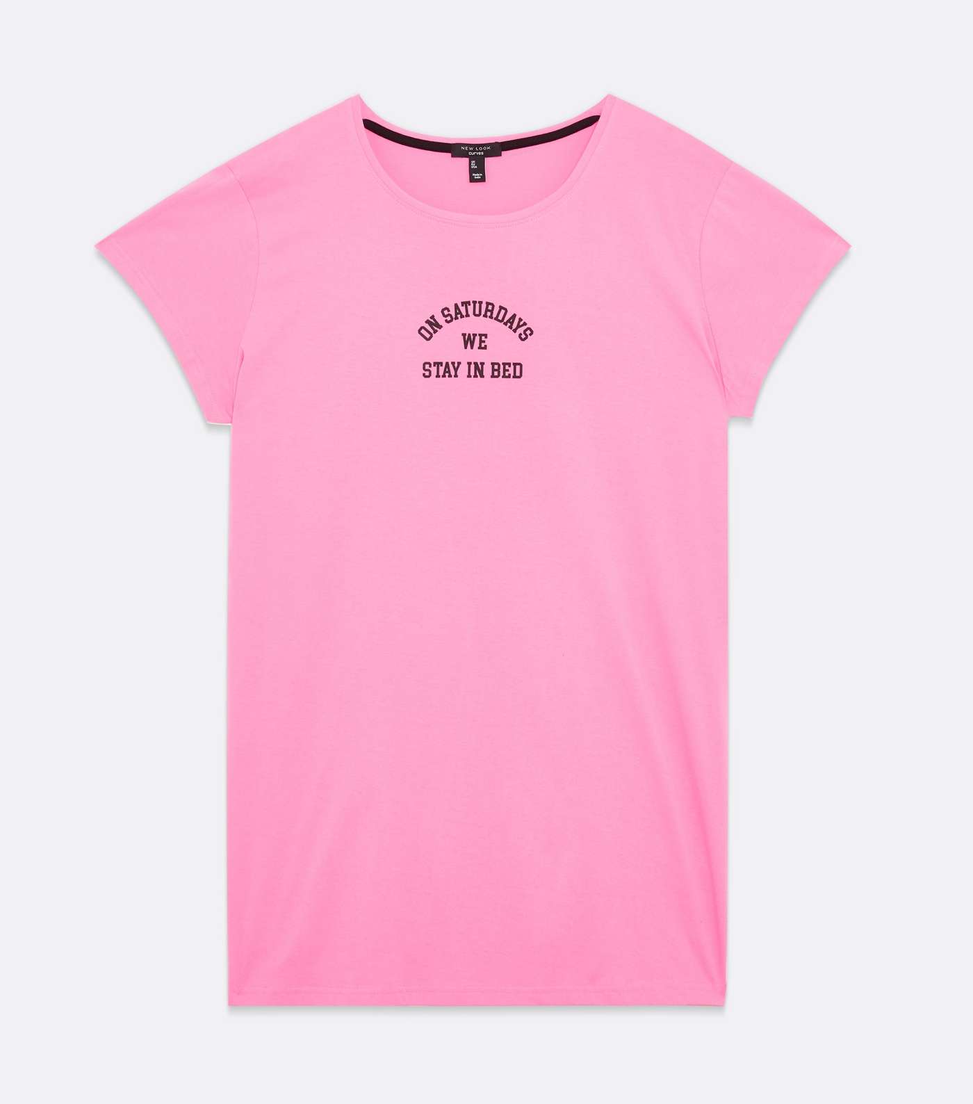 Curves Pink Stay In Bed Logo Nightshirt Image 5