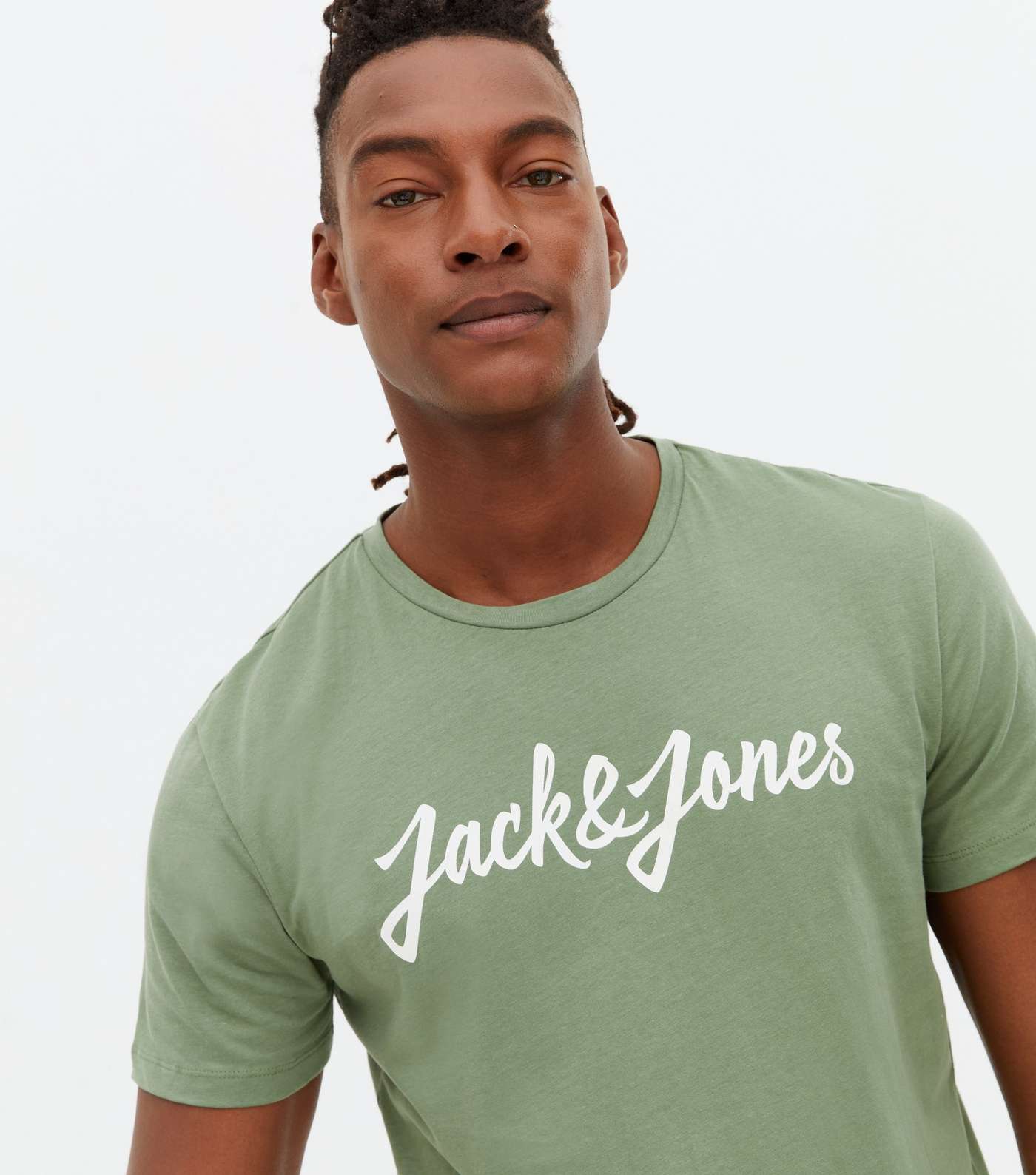 Jack & Jones Olive Logo Crew Neck T-Shirt