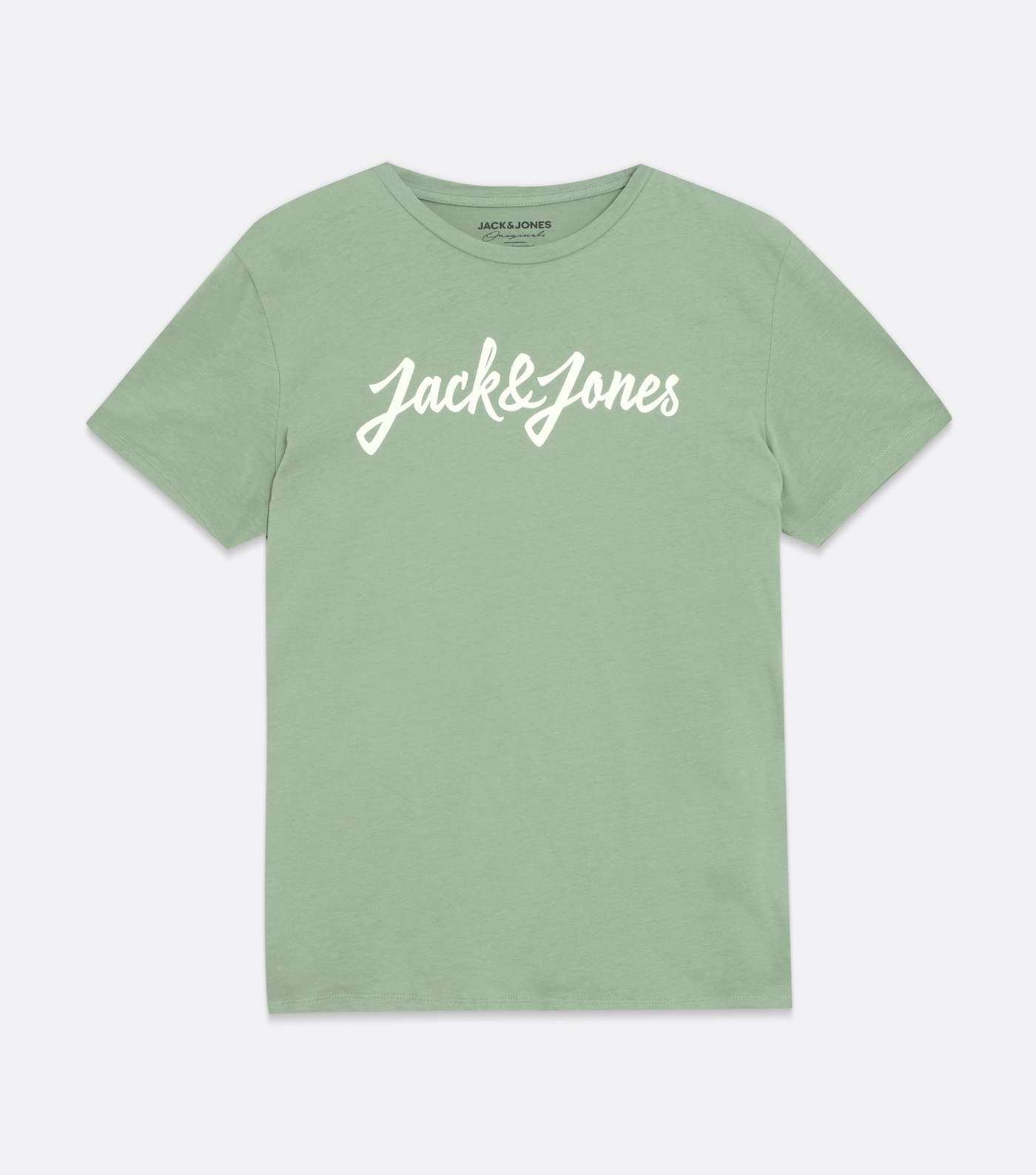 Jack & Jones Olive Logo Crew Neck T-Shirt Image 5