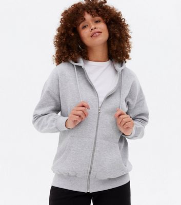 Click to view product details and reviews for Pale Grey Jersey Zip Hoodie New Look.