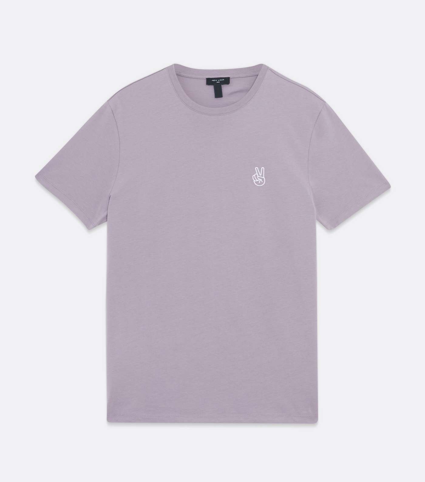 Lilac Peace Embroidered Crew T-Shirt Image 5