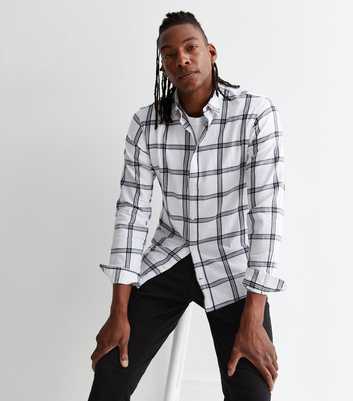 Jack & Jones White Check Twill Long Sleeve Shirt
