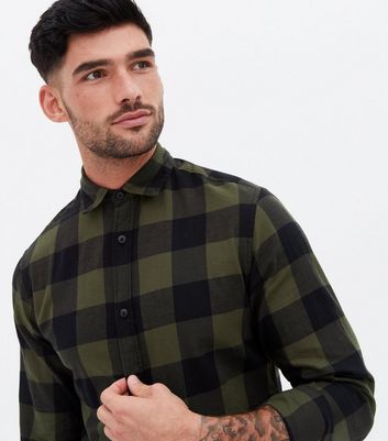 Jack \u0026 Jones Olive Check Twill Long 