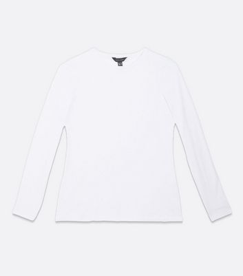 White Long Sleeve Crew Neck Top | New Look