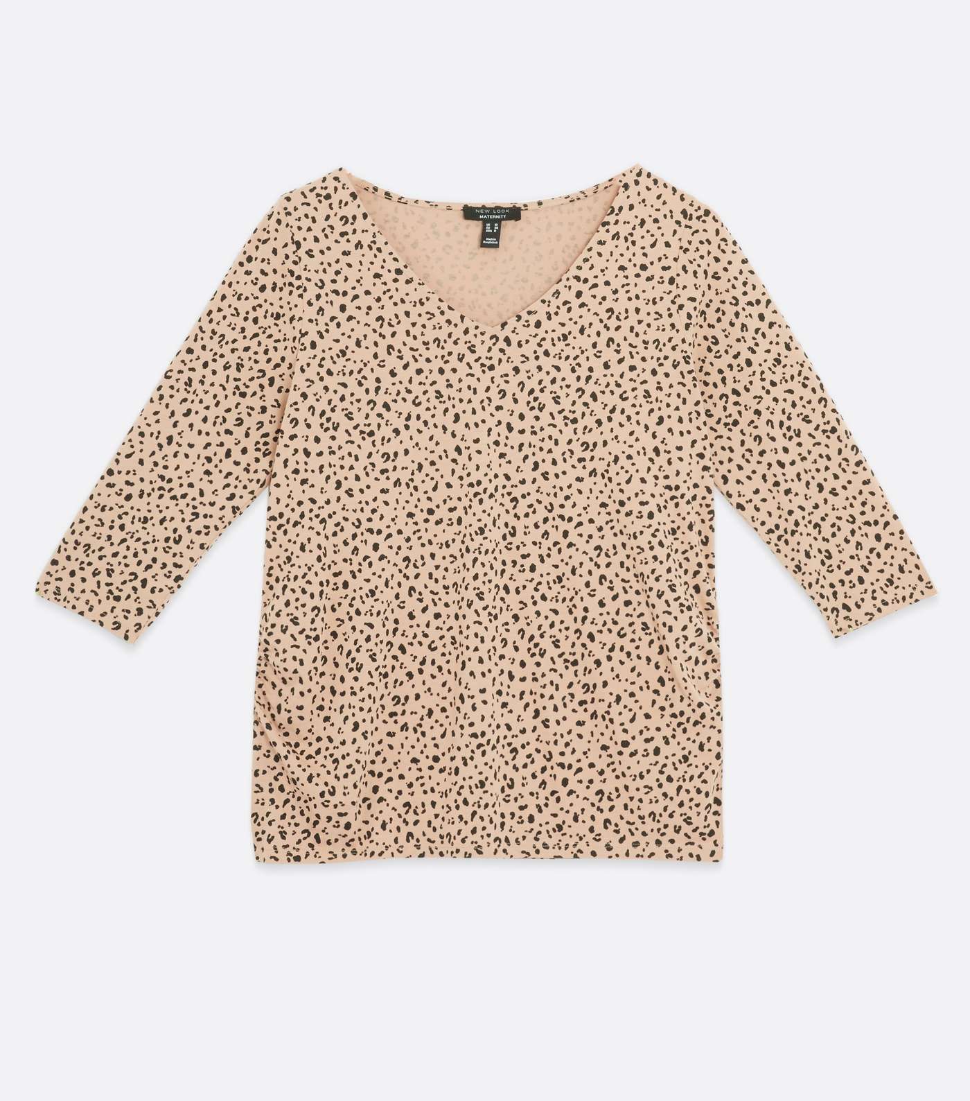 Maternity Brown Leopard Print 3/4 Sleeve Top Image 5