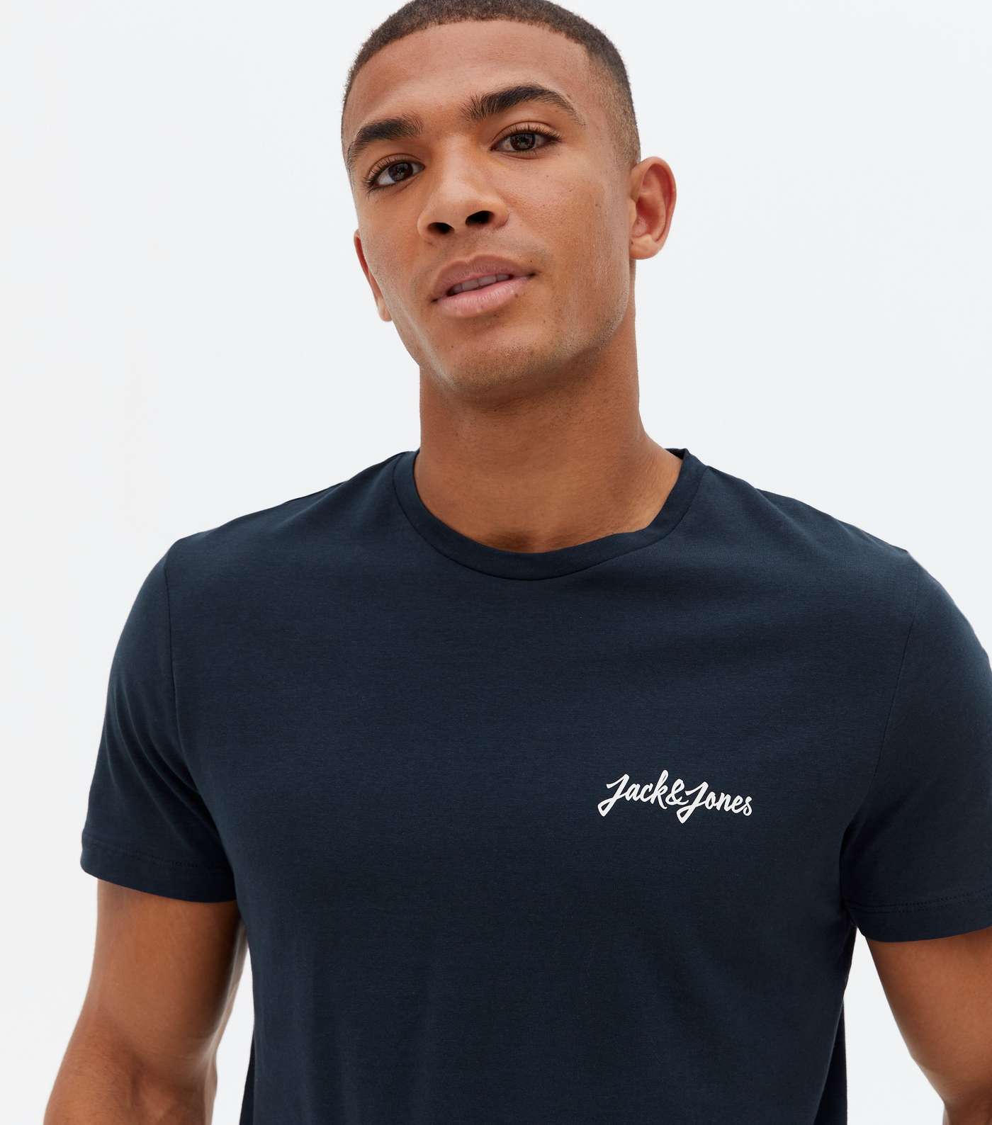 Jack & Jones Navy Logo Crew T-Shirt
