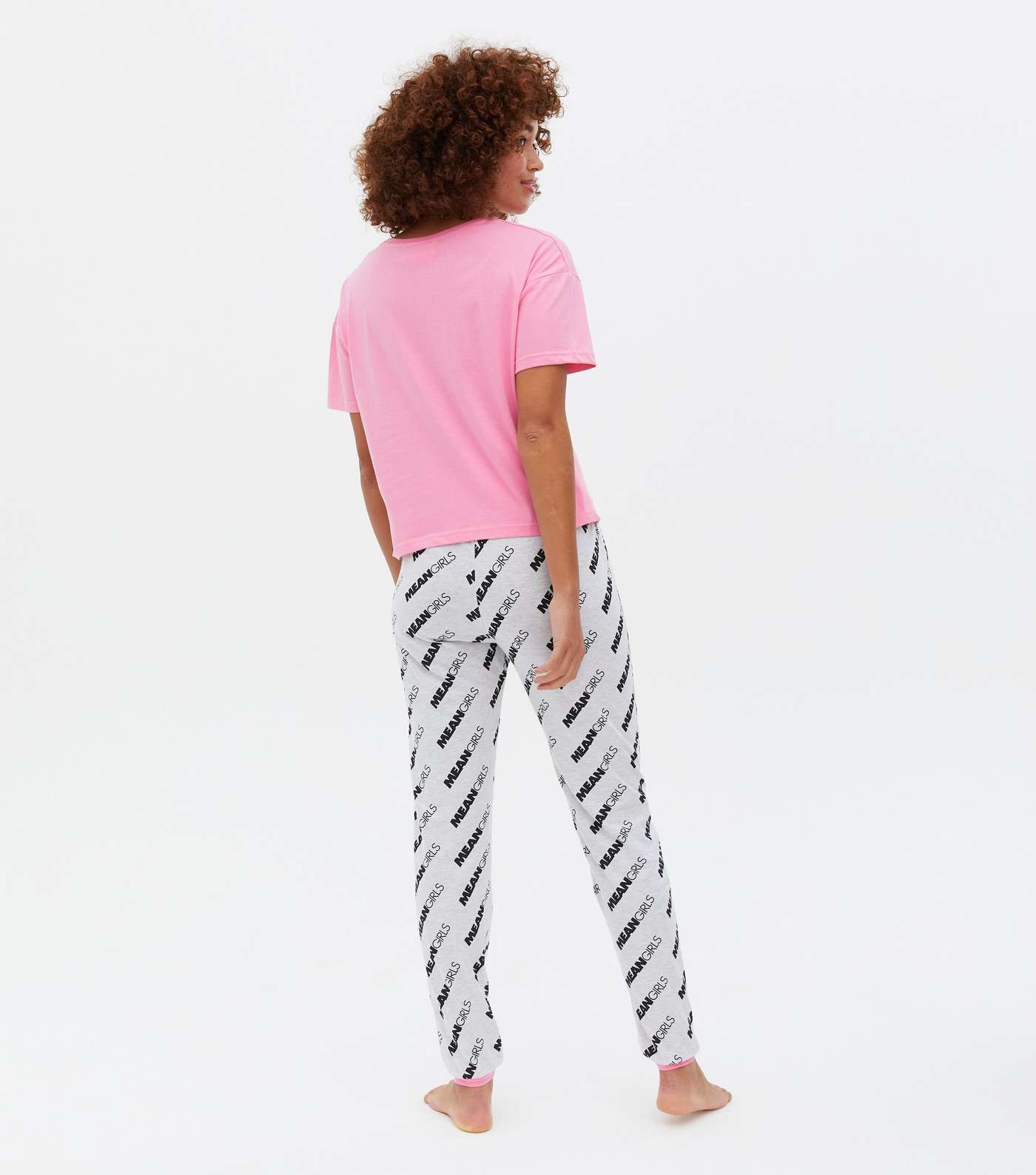Pink Jogger Pyjama Set with Mean Girls Print Image 4