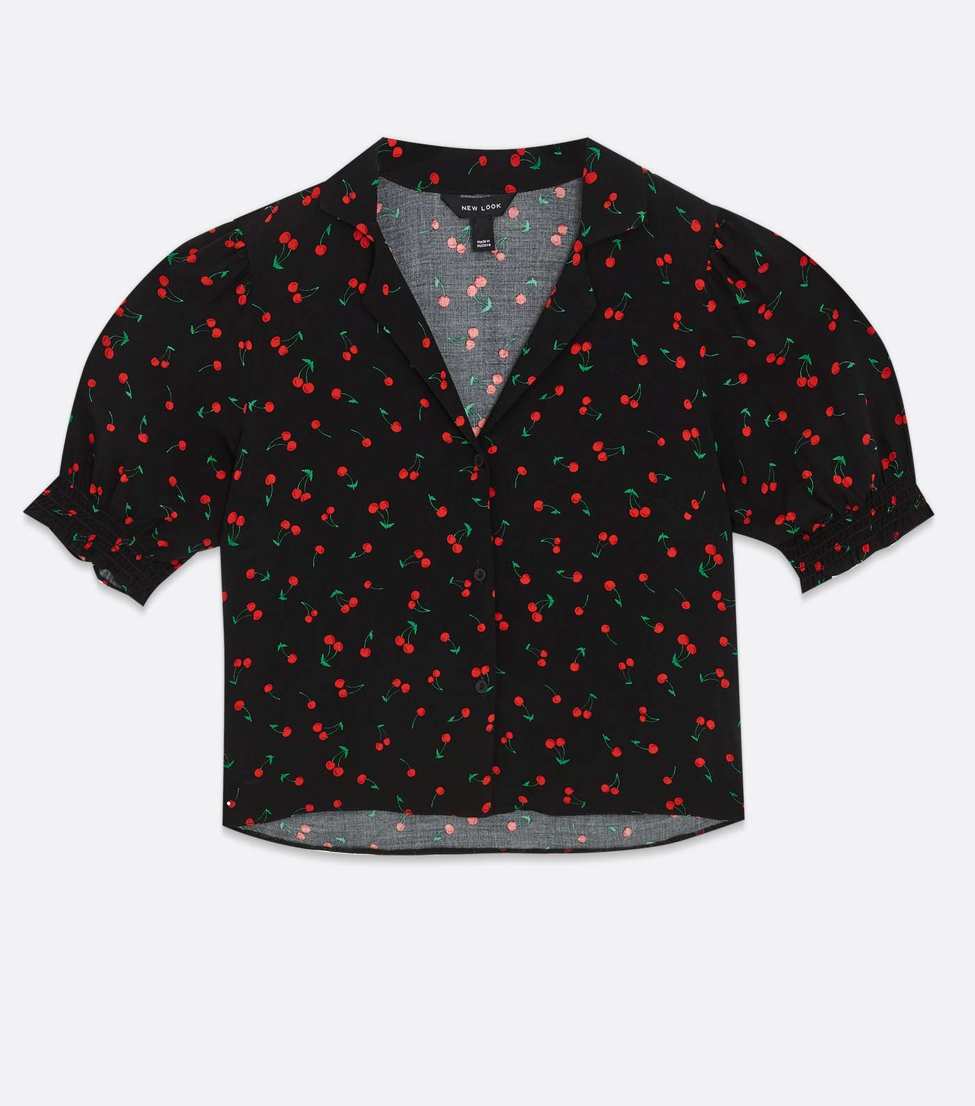 Black Cherry Frill Puff Sleeve Shirt Image 5