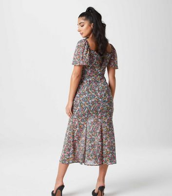 Urban Bliss Blue Floral Bustier Midi 
