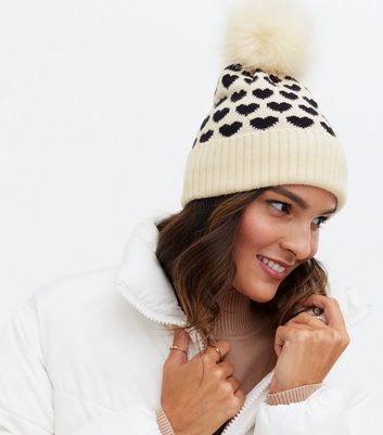 Womens white hot sale bobble hat