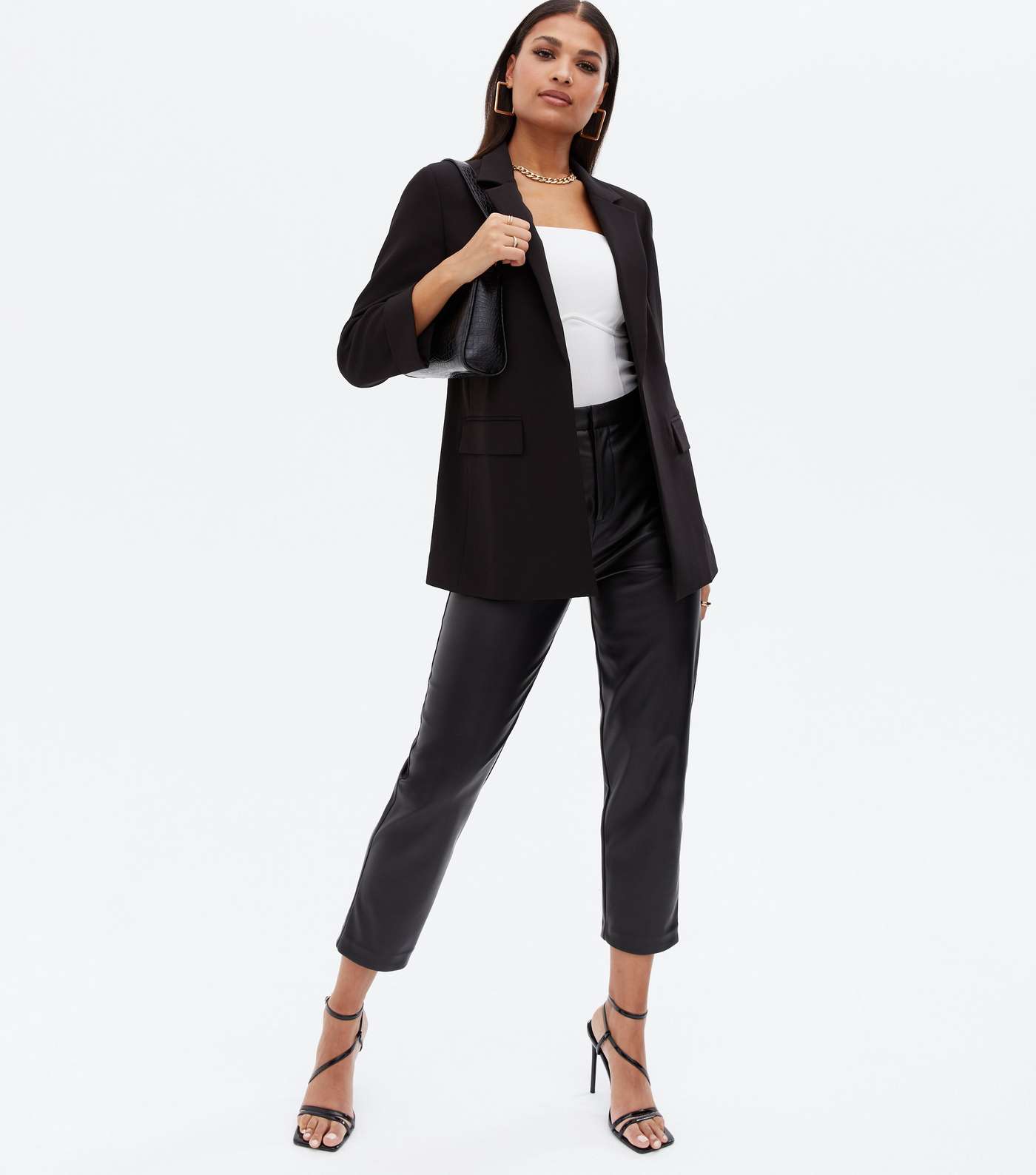 Black Relaxed Fit Blazer Image 2