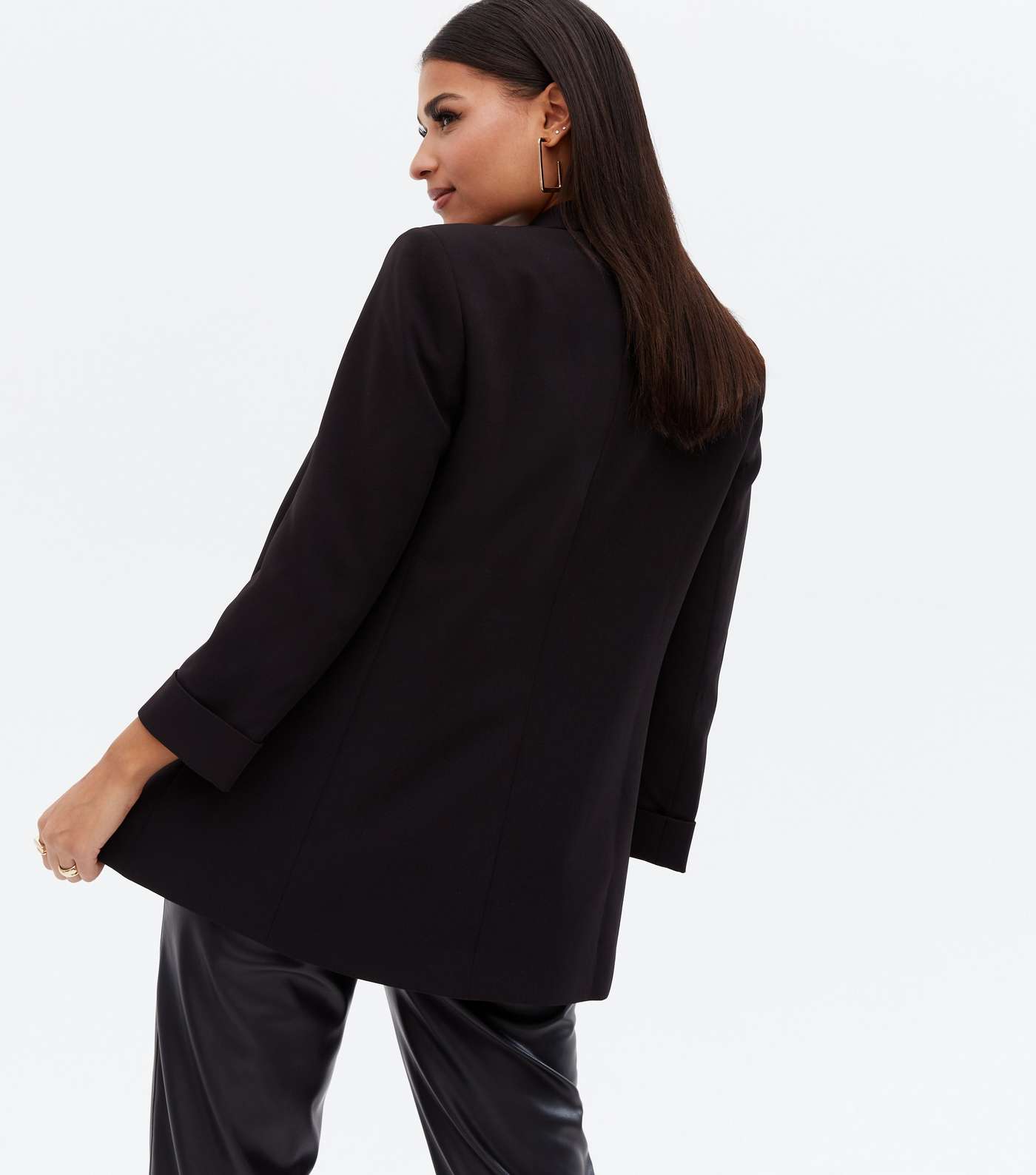 Black Relaxed Fit Blazer Image 4