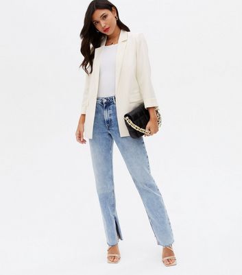 Cream blazer with discount jeans