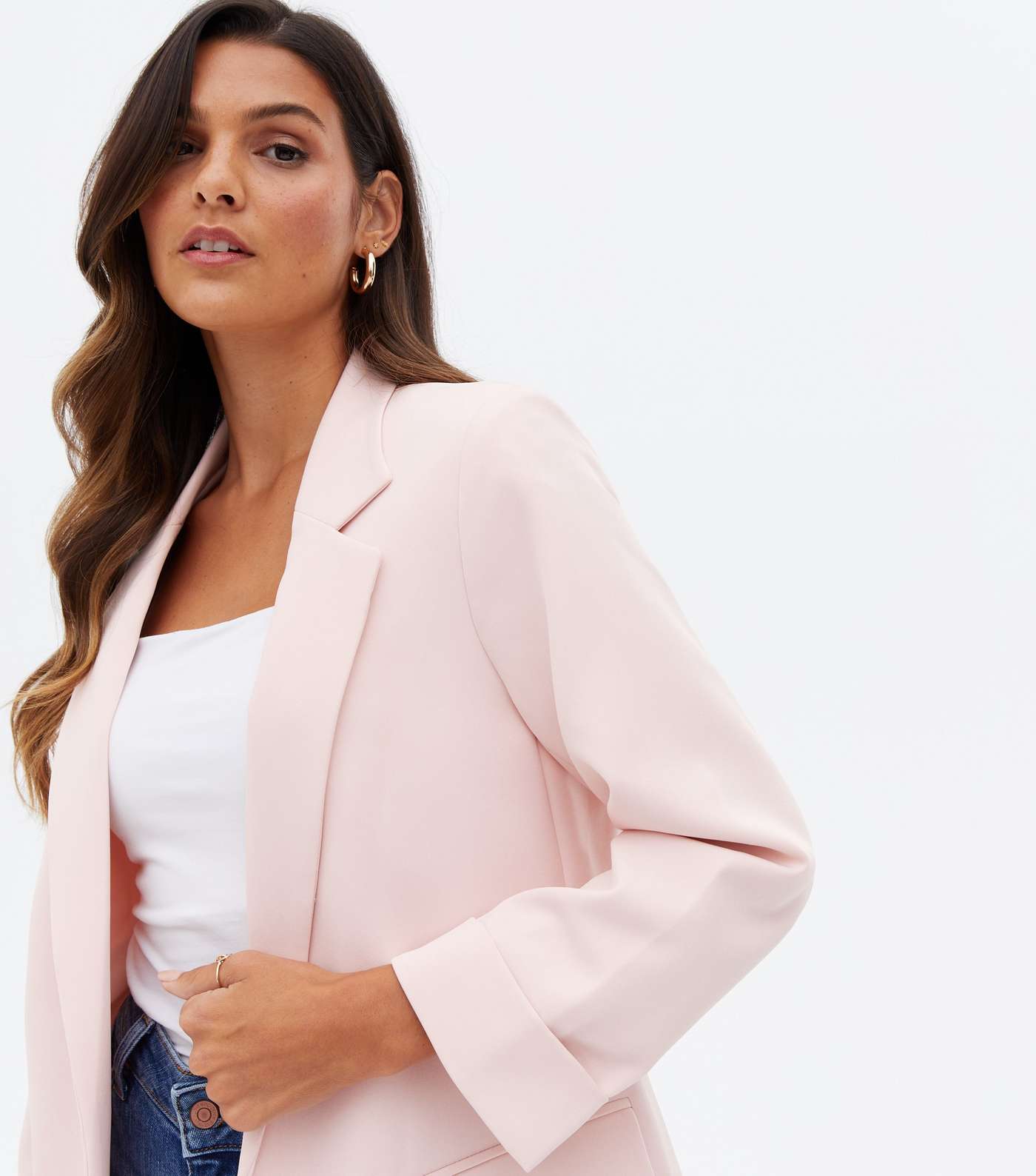 Pale Pink Relaxed Fit Blazer Image 3