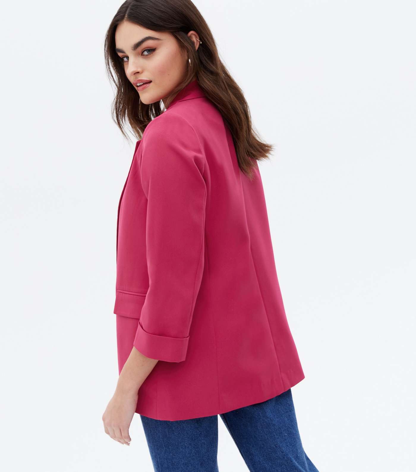 Deep Pink Relaxed Fit Blazer Image 4
