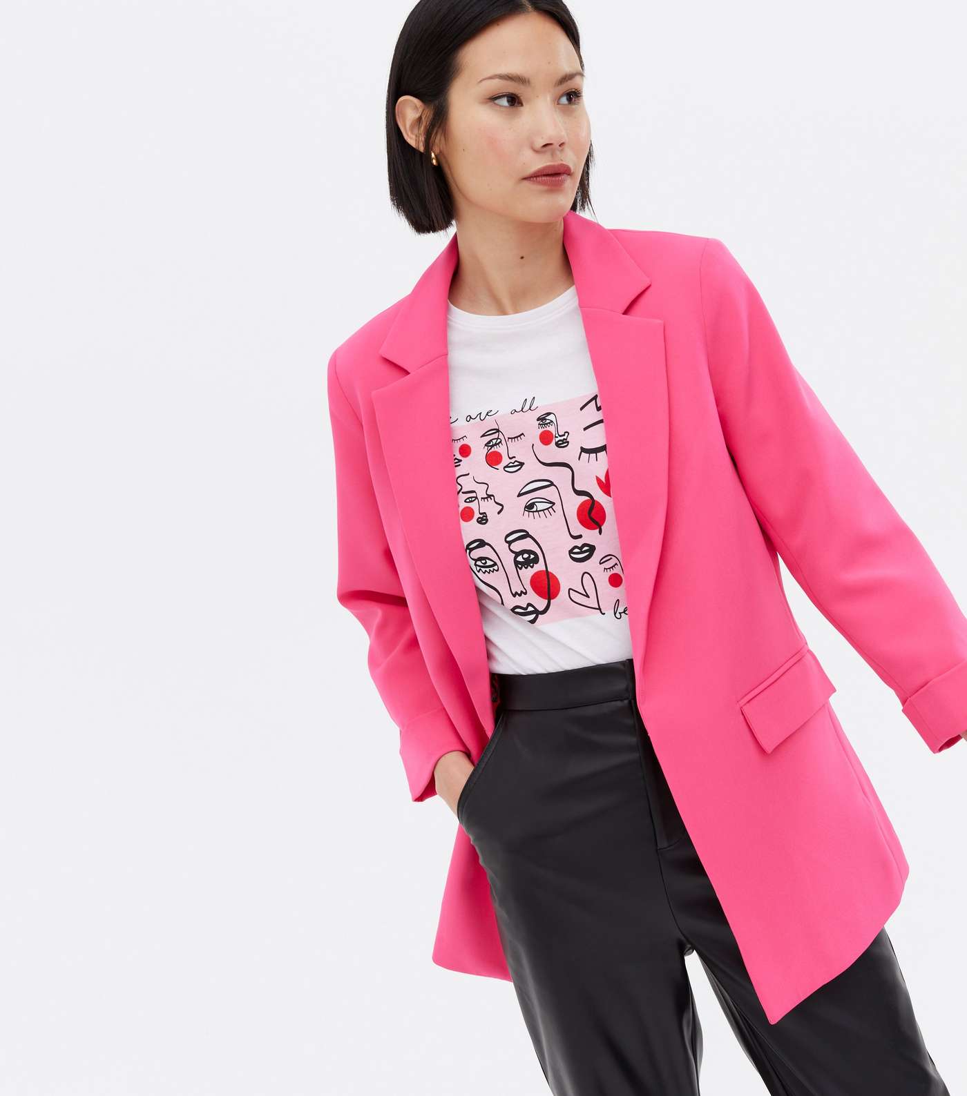 Bright Pink Relaxed Fit Blazer
