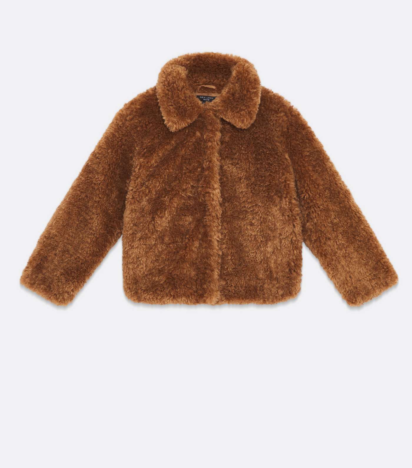 Petite Tan Faux Fur Collared Coat Image 5