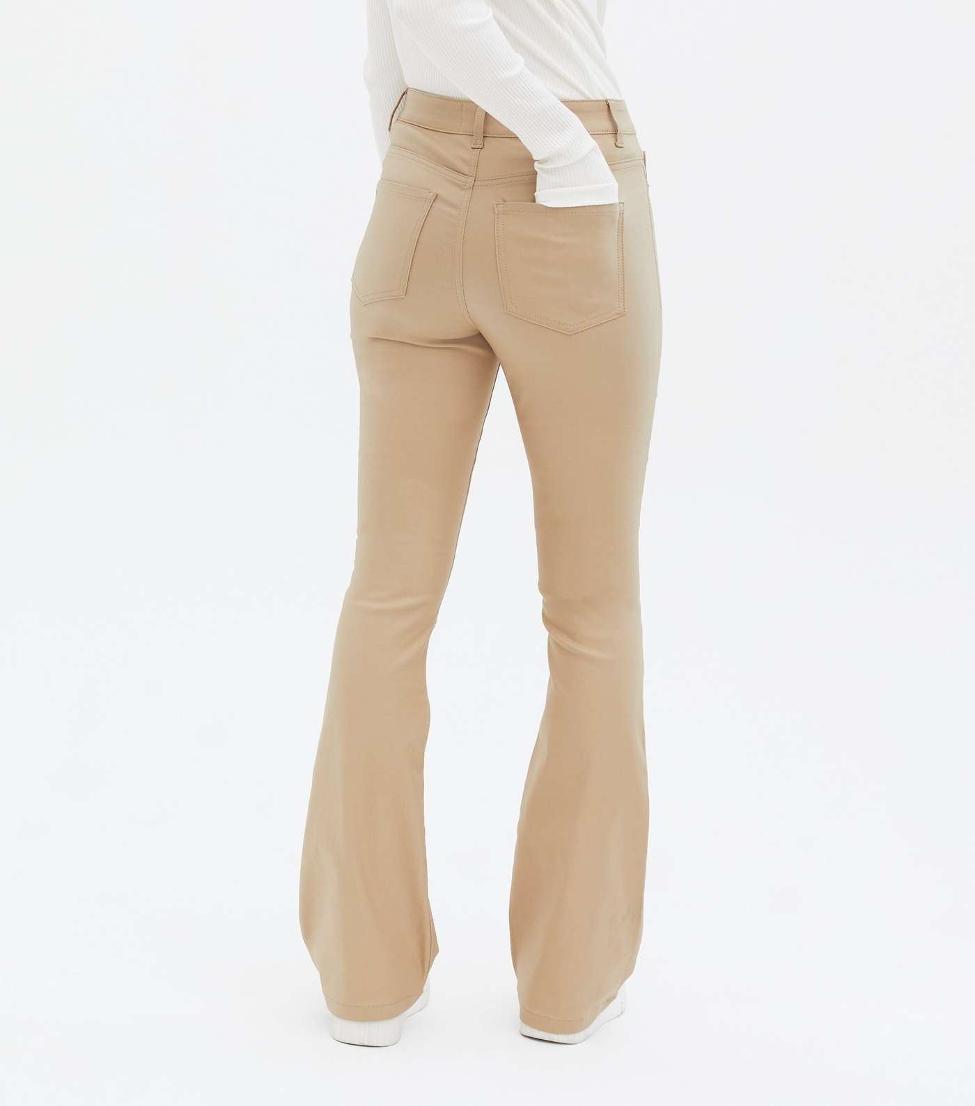 Stone Leather-Look High Waist Flared Brooke Jeans Image 4