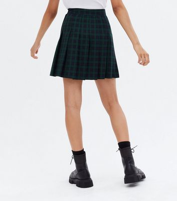 Dark green 2024 plaid mini skirt