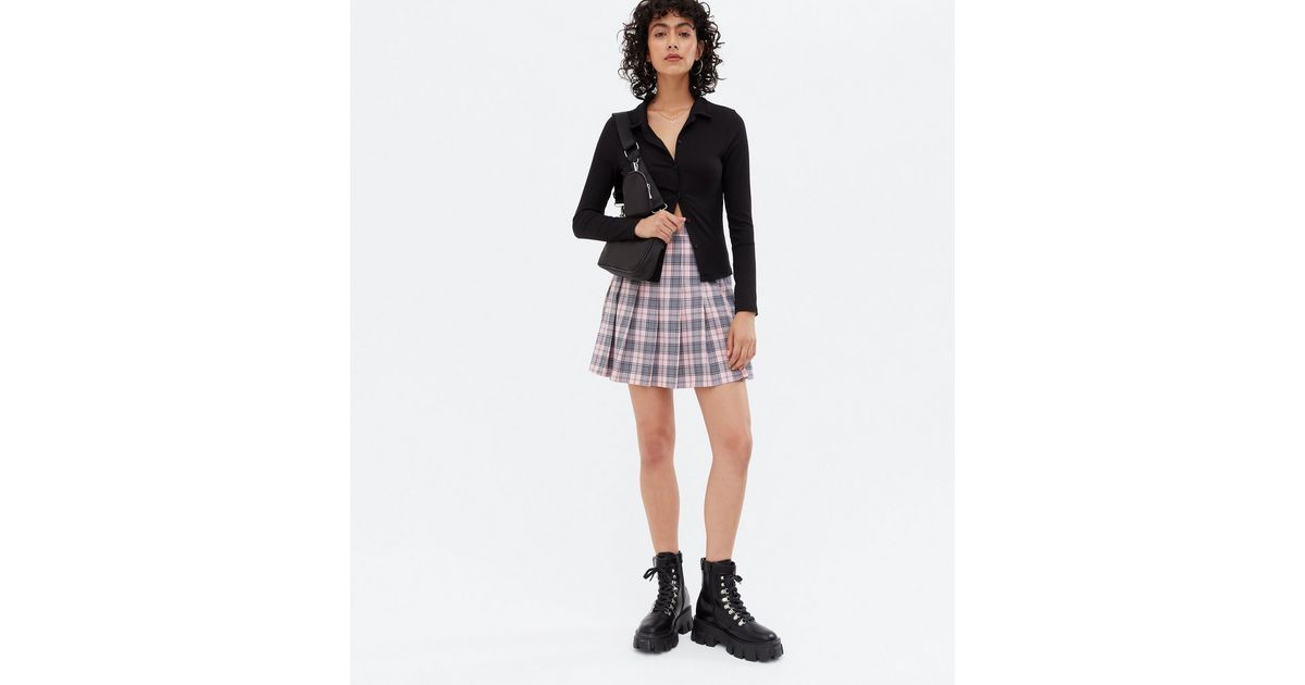 Pink Check Pleated Tennis Skirt | New Look