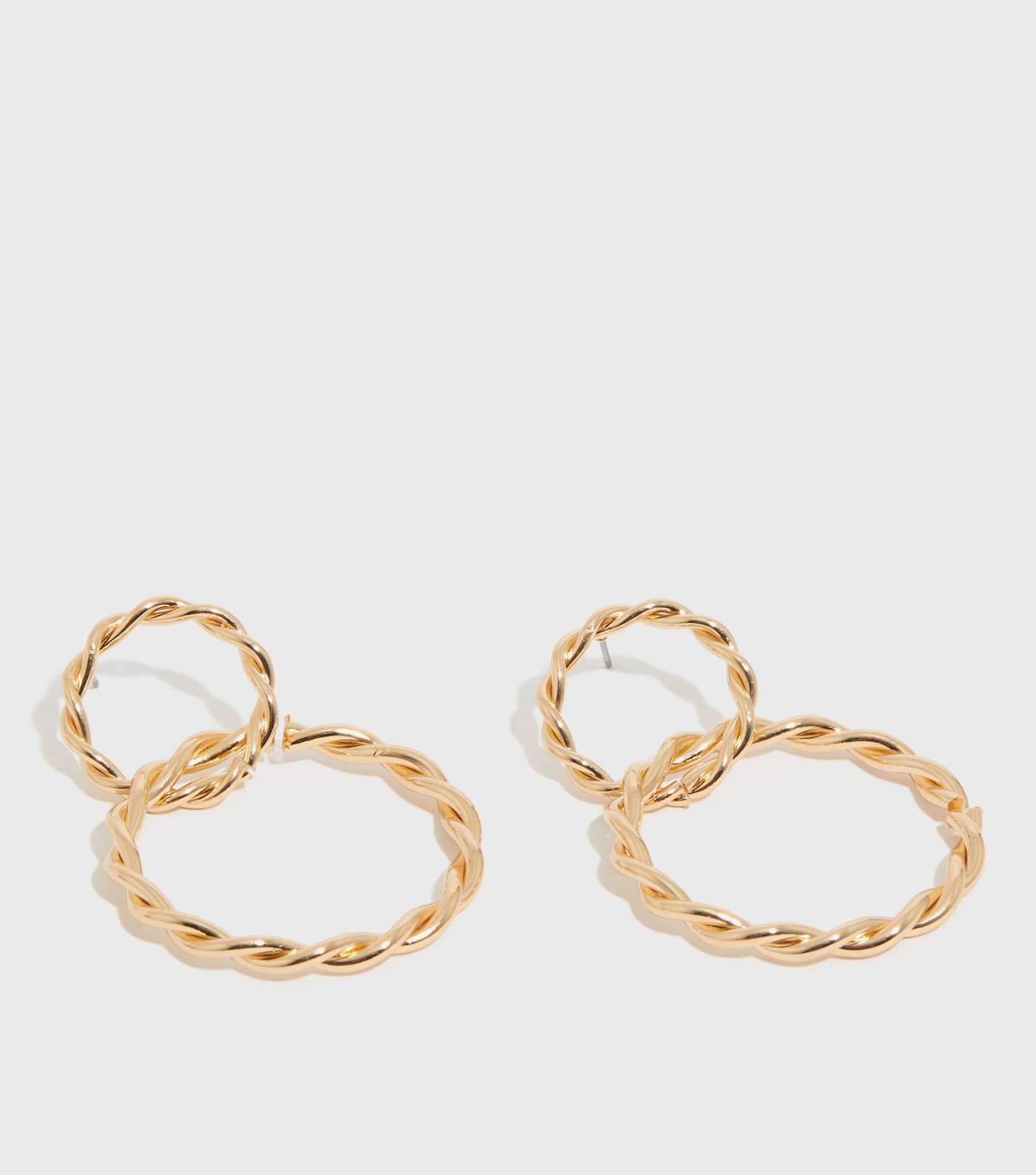 Gold Plaited Circle Doorknocker Earrings