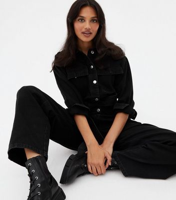 black denim jumpsuits