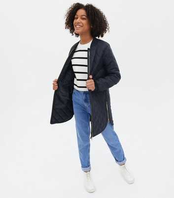 KIDS ONLY Navy Quilted Long Zip Jacket
