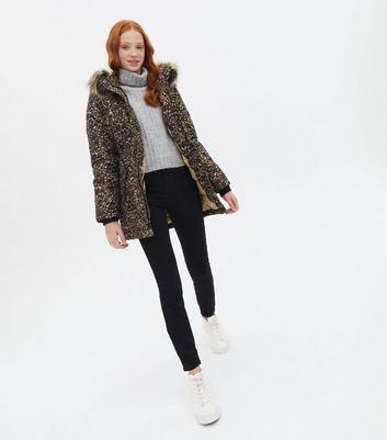 leopard print jacket with hood