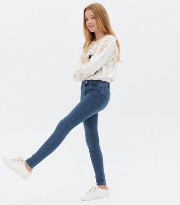 ONLY KIDS Blue Rinse Wash High Waist Skinny Jeans | New Look
