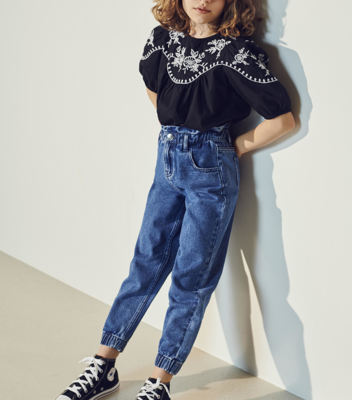 KIDS ONLY Blue Elasticated High Waist Mom Jeans