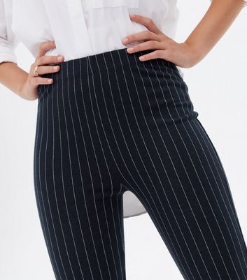 ASOS DESIGN Petite Jersey 00s Suit Flare Trousers With Cut Out Detail In  PinstripeMulti for Women
