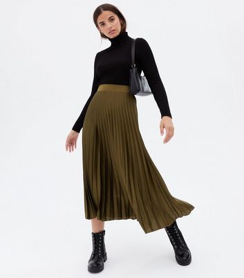 long pleated skirt new look