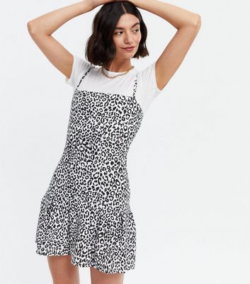 leopard print mini slip dress