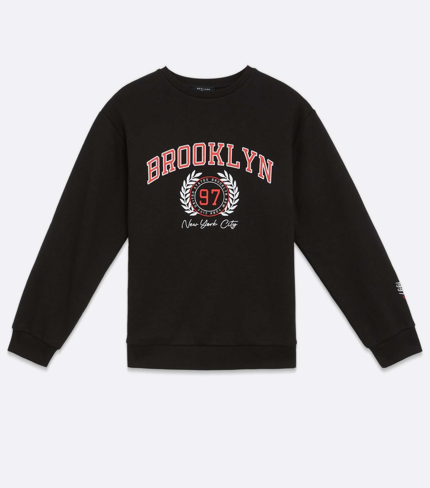 Girls Black Brooklyn Logo Long Sweatshirt Image 5