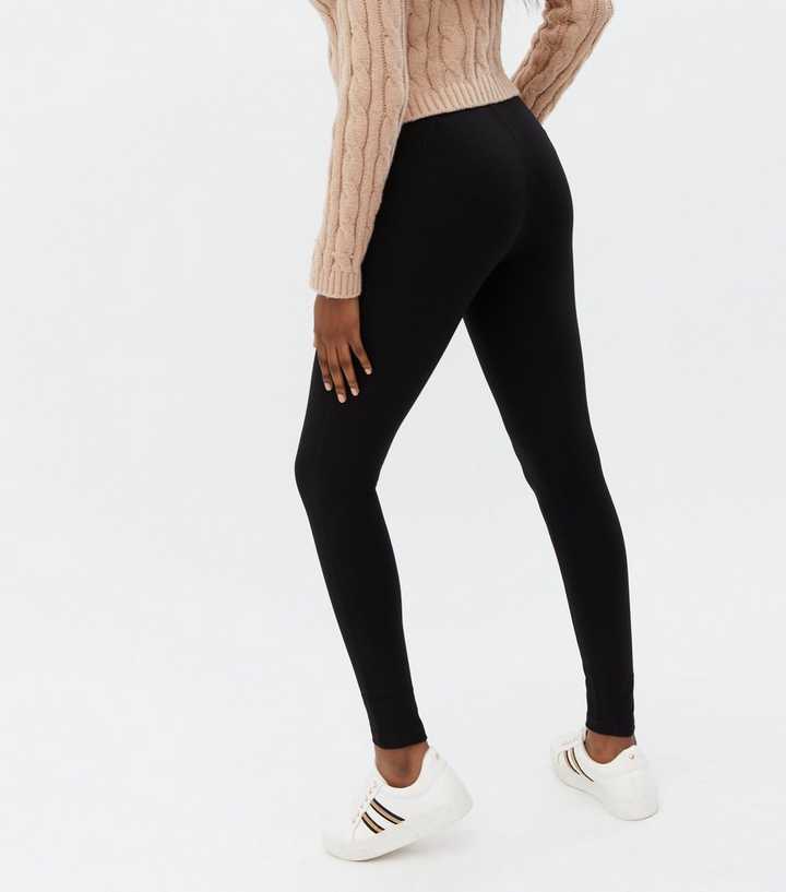 Black Highwaisted Leggings With Zip Details