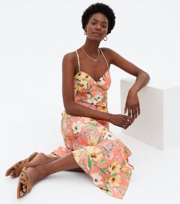 Zara floral slip sales dress