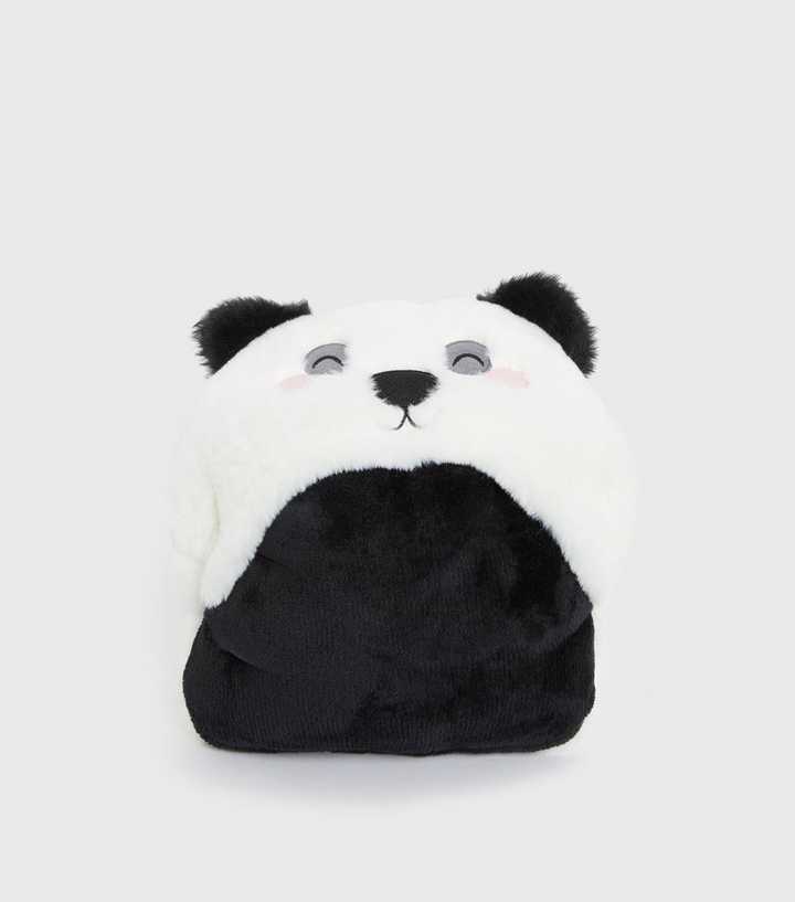Black Panda Fluffy Blanket Hoodie
