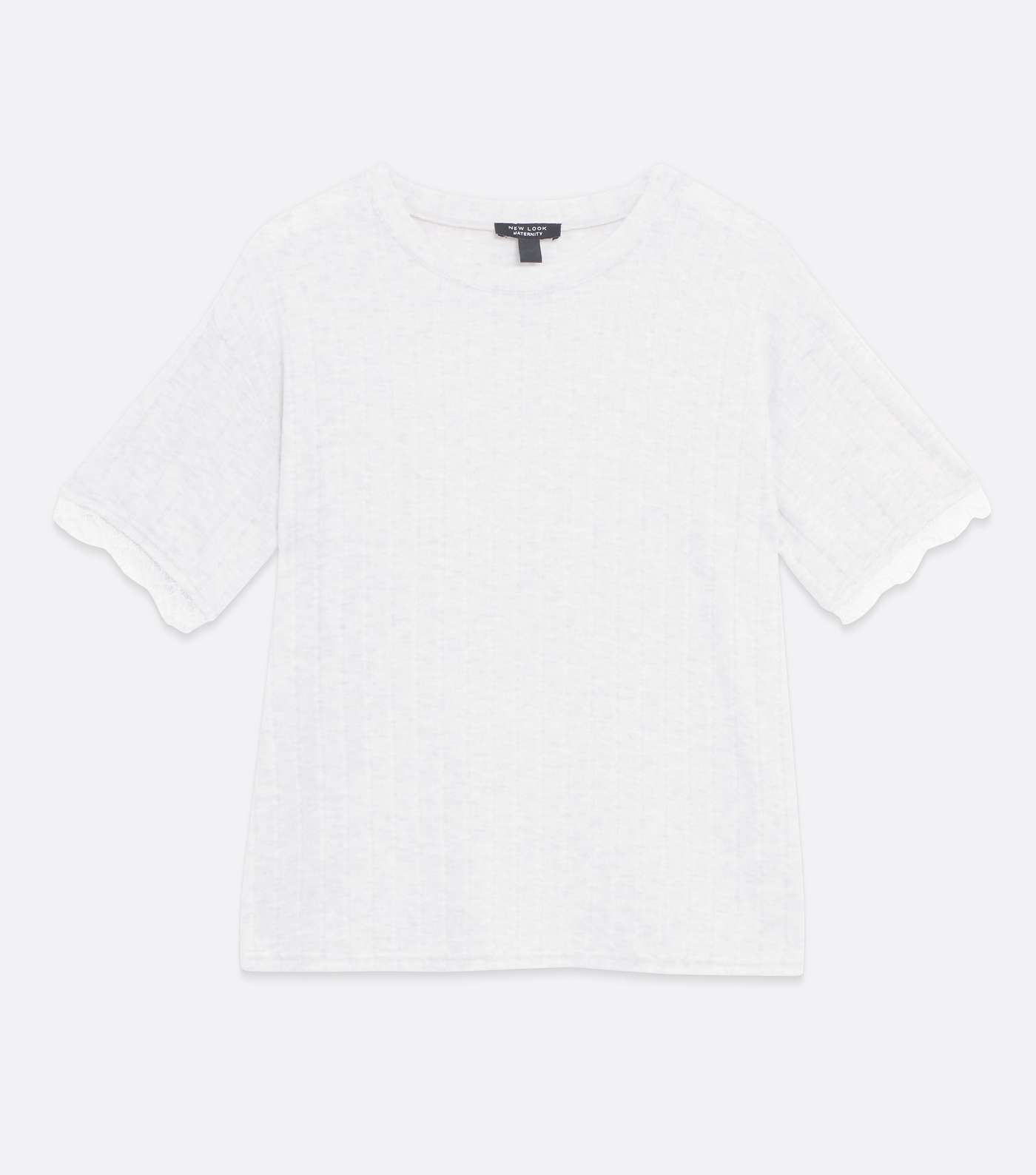 Maternity Pale Grey Ribbed Lounge T-Shirt Image 5
