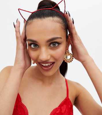 Red Halloween Devil Ear Headband
