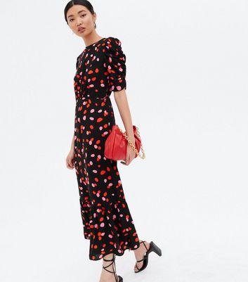 red dress with black spots