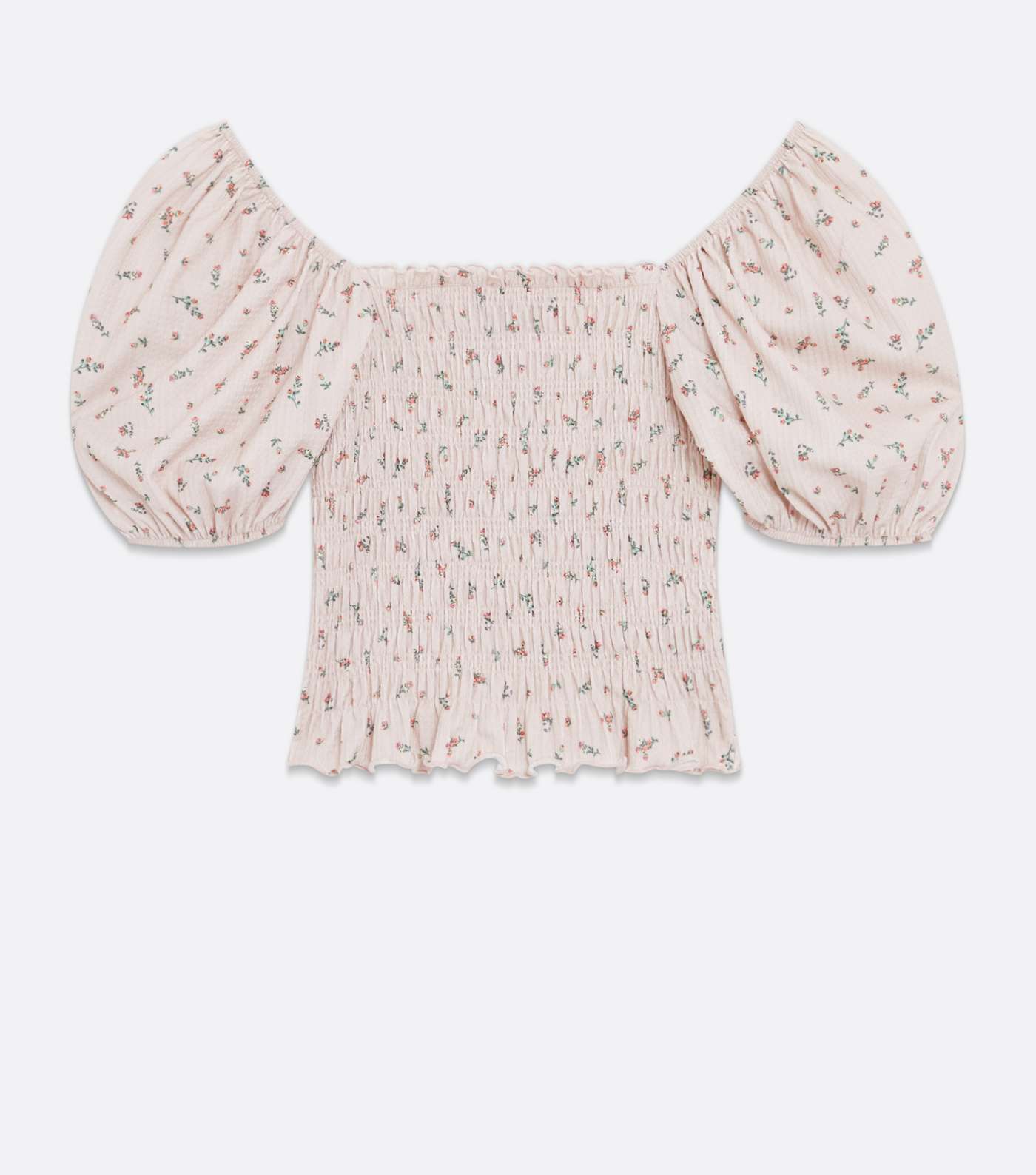 Pink Ditsy Floral Shirred Frill Blouse Image 5