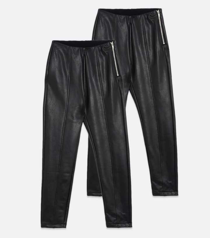 Buy PETITE Black Leggings 2 Pack 16-18 | Trousers | Tu