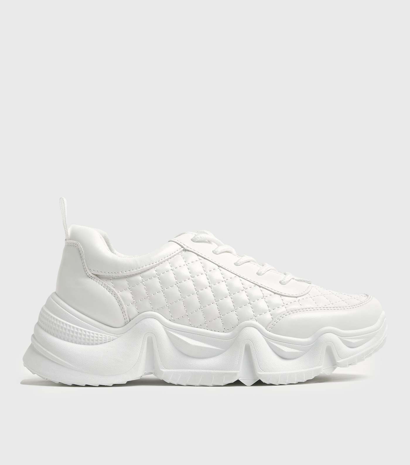 Krush White Quilted Chunky Trainers