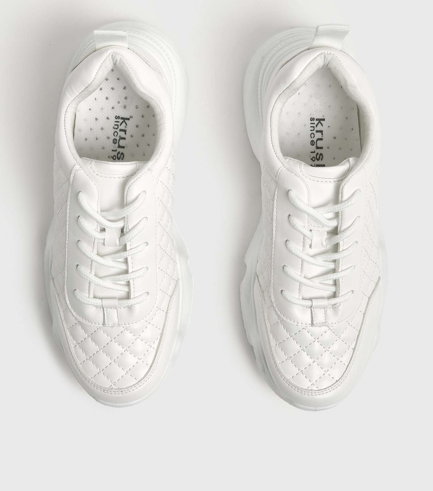 Krush White Quilted Chunky Trainers Image 3