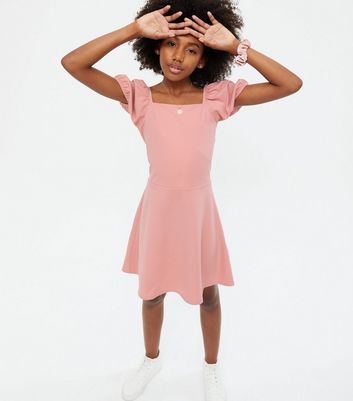 Square neck 2024 skater dress