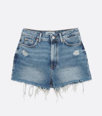 High waisted ripped 2025 jean shorts