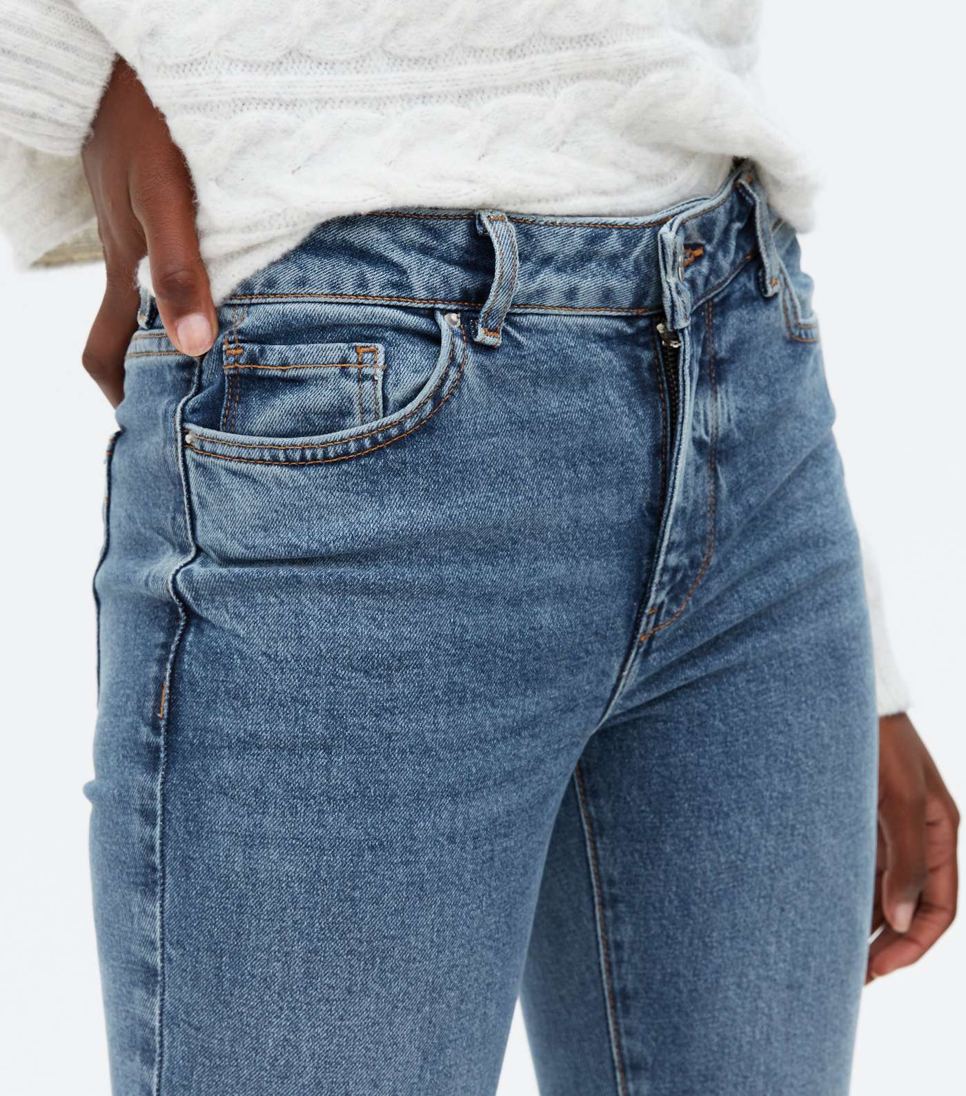 Tall Blue Low Rise Flared Brooke Jeans Image 3
